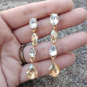 Elegant Gold and Silver Drop Earrings